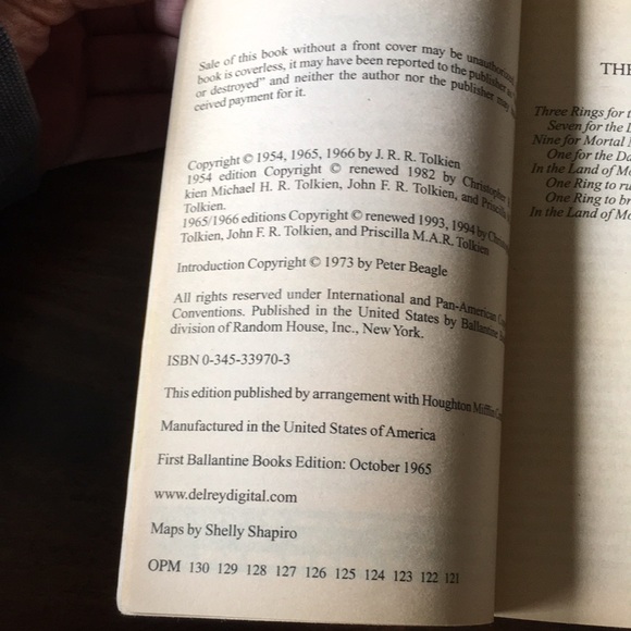 JRR Tolkien Lord of the Rings Trilogy Books Set of 3 + Weapons and Warfare - Picture 10 of 16